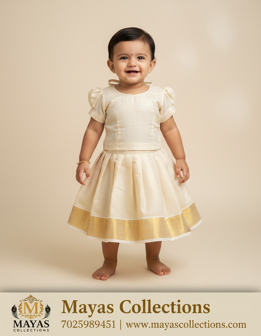 Mayas Traditional Pattupavada for Kids